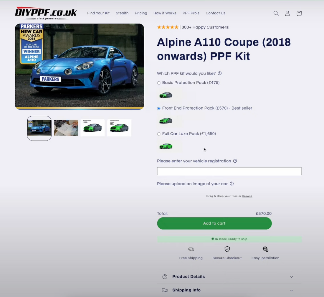 DIY PPF Academy Lesson 2 - Ordering your kit